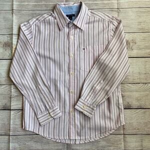 Tommy Hilfiger Boys Button Down Dress Shirt Sz M